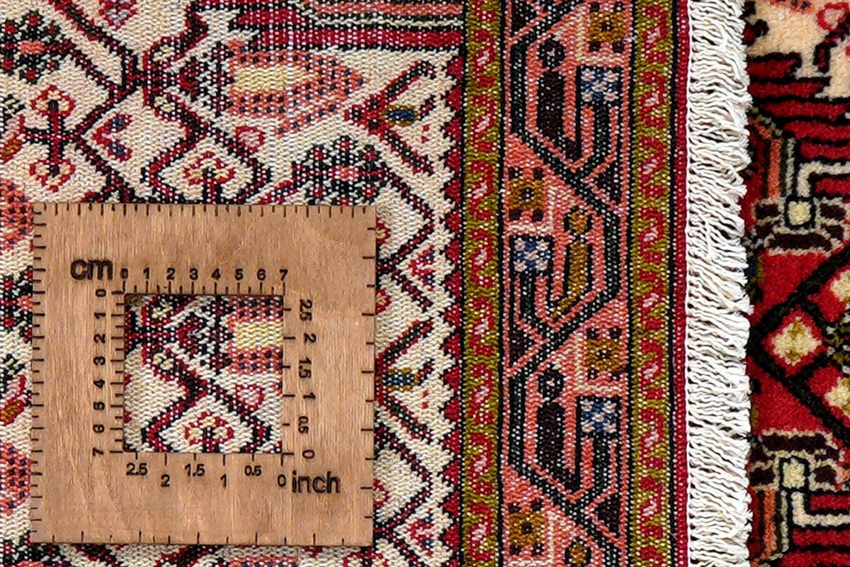 LÄUFER Orient handgeknüpft Assadabad Beige, Rot 195/75 cm Schurwolle - Beige/Rot, Textil (75/195cm) - Looma