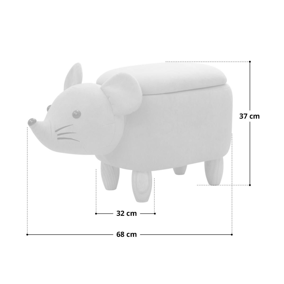 TIERHOCKER MAUS - Grau, Textil (32/37/68cm) - SVITA