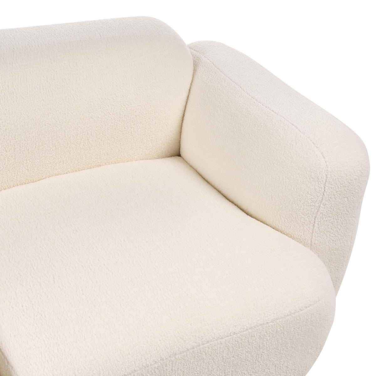 3-SITZER-SOFA Bouclé Cremeweiß Afoss - Creme, Textil (195/71/94cm) - Beliani