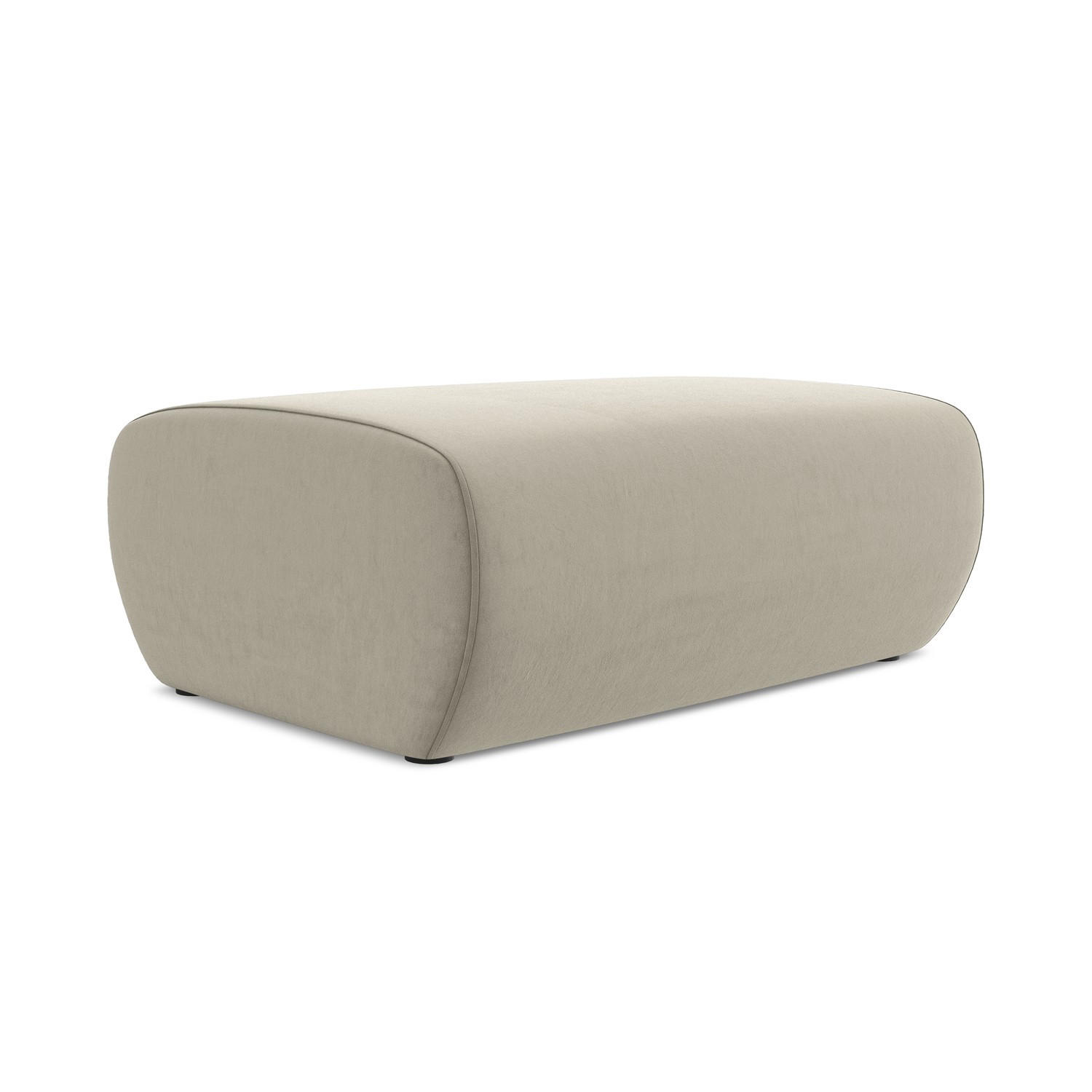 POUF Samt Stoff Creme - Perlmutt/Creme, Kunststoff/Textil (102/40/62cm) - Makamii