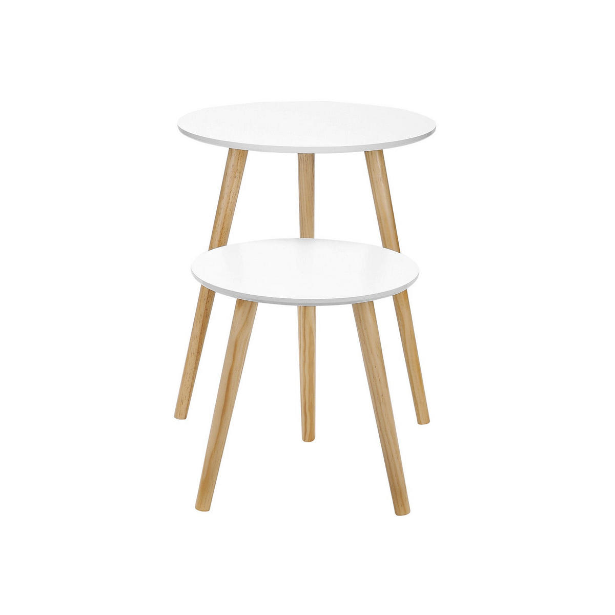 BEISTELLTISCH COUCHTISCH 2ER-SET - Weiß, Holzwerkstoff (45/45/50cm) - Hansiro