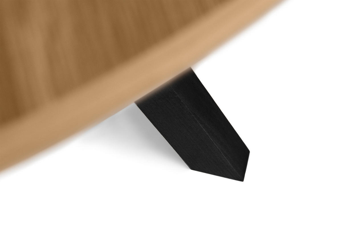 ESSTISCH INDAGA Ausziehbar 100-180cm Rund, Goldene eiche/schwarz - Eichefarben/Schwarz, Holz (100/180/75cm) - KONSIMO®