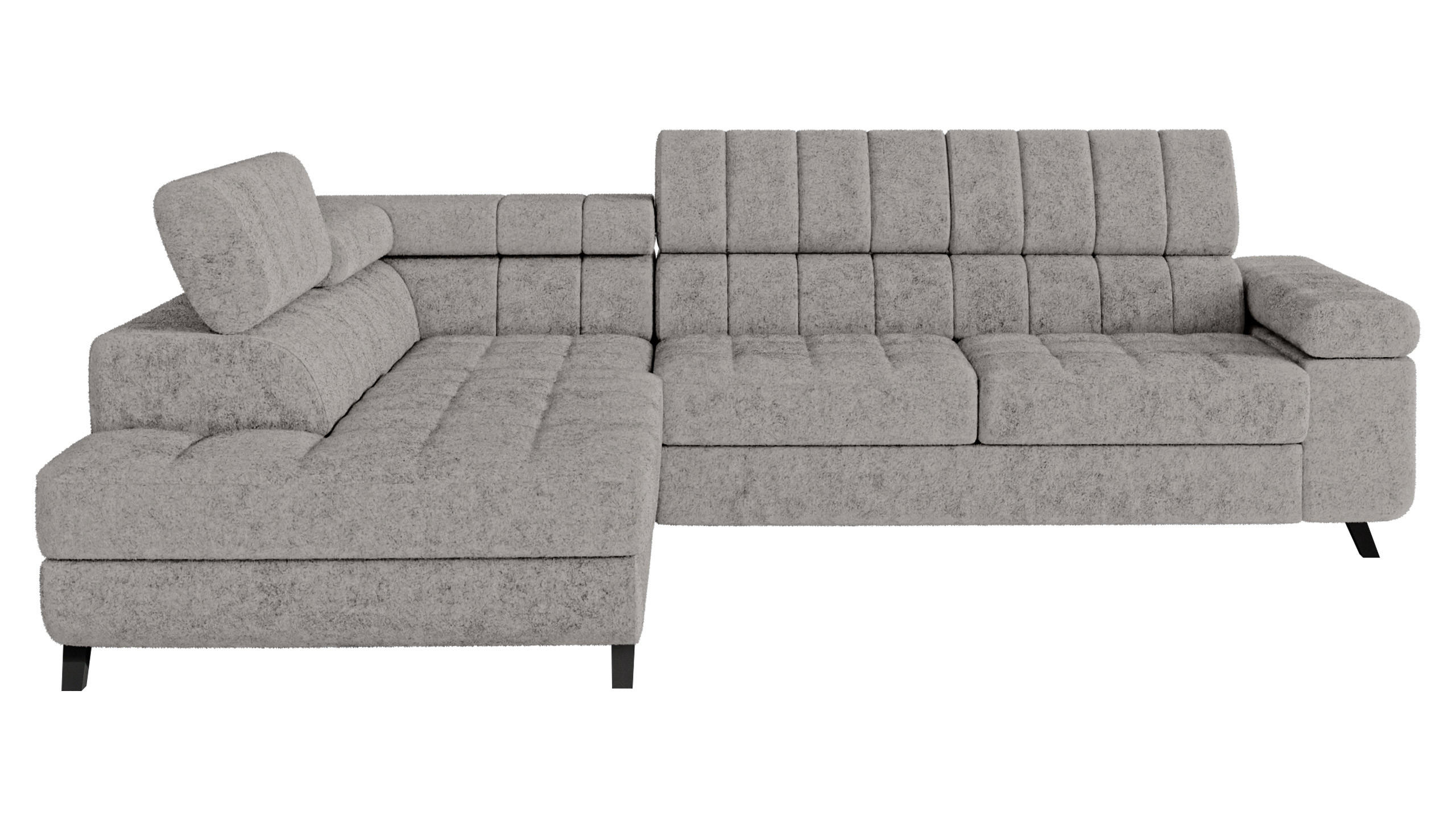 ECKSOFA Nord, Seite: Links - Schwarz/Alufarben, Holz/Textil (264/203cm) - MIRJAN24