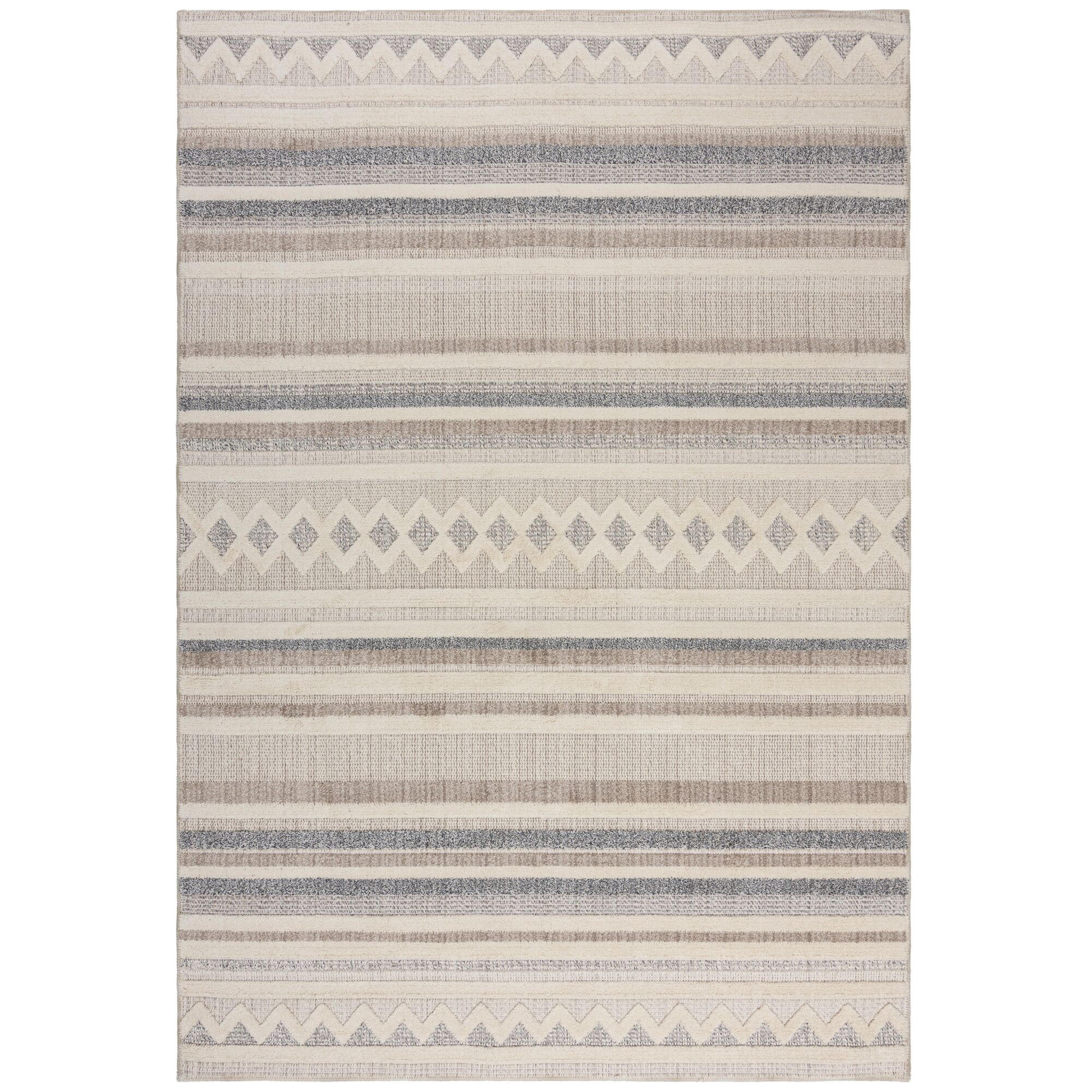TEPPICH Waschbar RIDGE, gestreift, Grau-Beige, 78 x 150 cm - Beige, Textil (78/150cm) - KADIMA DESIGN