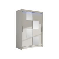 KLEIDERSCHRANK Miami III, mit RGB LED Beleuchtung - Silberfarben/Weiß, Holzwerkstoff/Kunststoff (120/200/58cm) - MIRJAN24