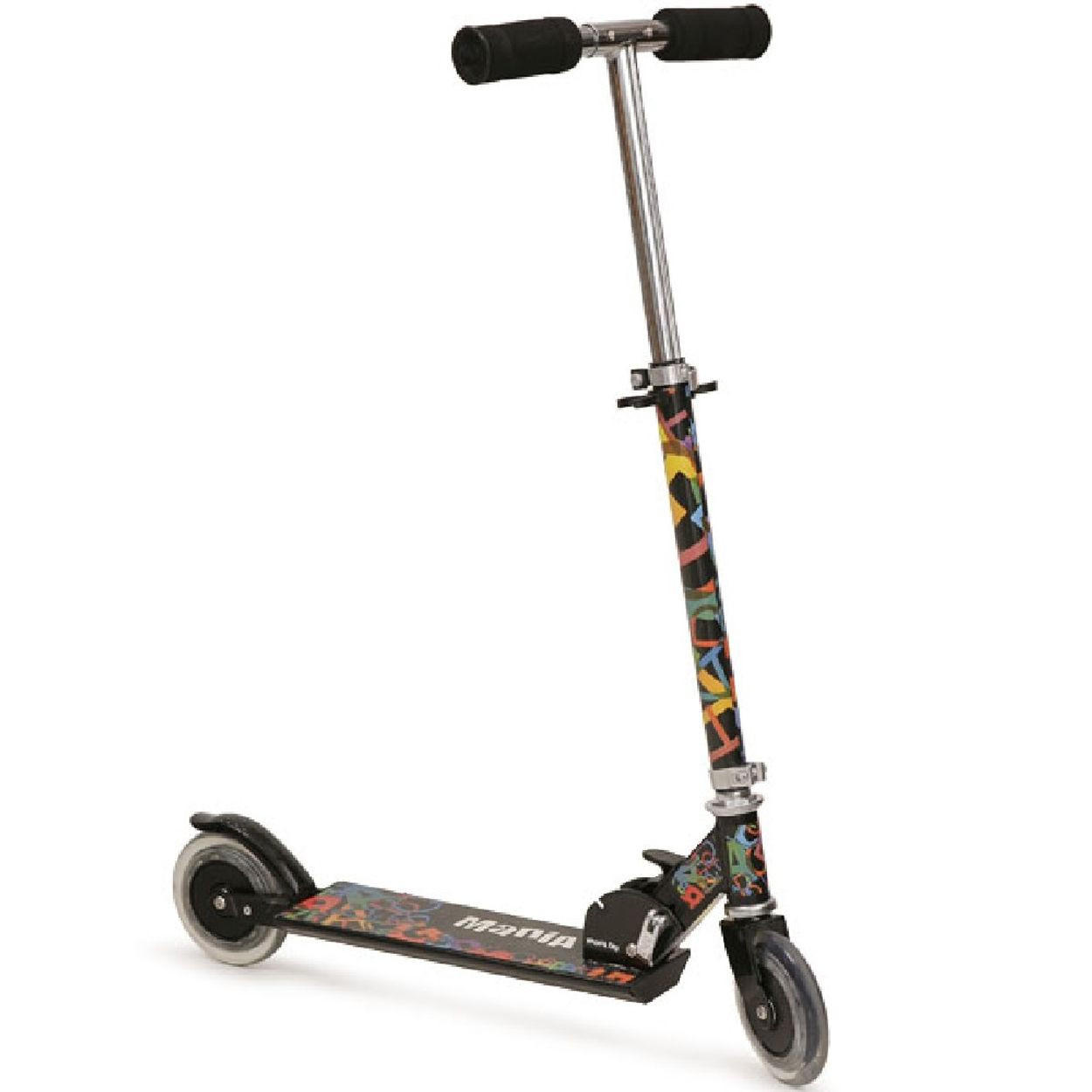 KINDERROLLER Magic schwarz Scooter Höhe einstellbar, zusammenklappbar, PU-Räder 125 mm - Schwarz, Metall (66/30/60cm) - Moni