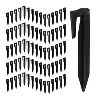 100XMÄHROBOTER-ERDHAKEN - Schwarz, Kunststoff (2/8.5/1cm) - Relaxdays