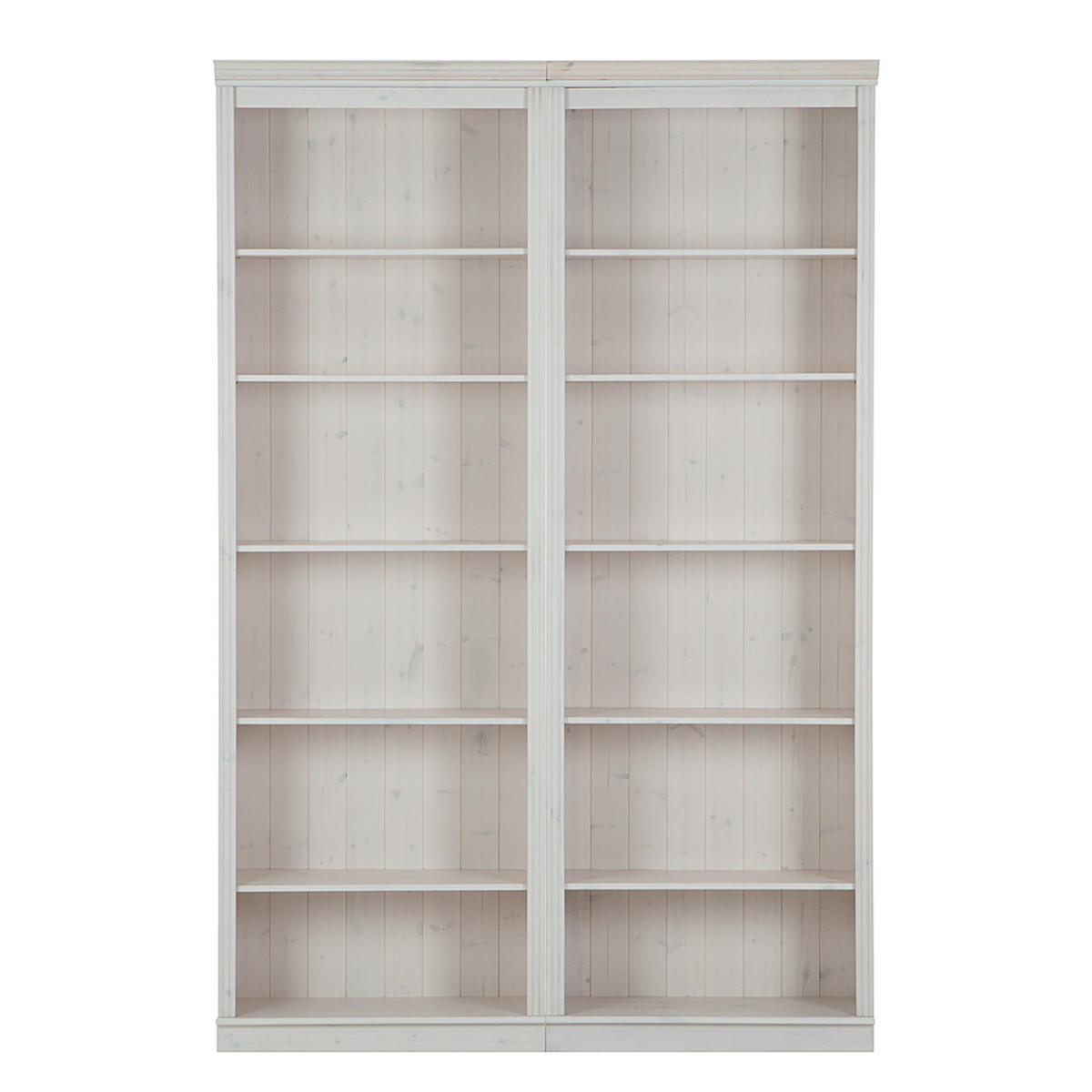 REGALWAND - Kiefer massiv - Typ A - Weiß/Kieferfarben, Holz (148/223/37cm) - home24