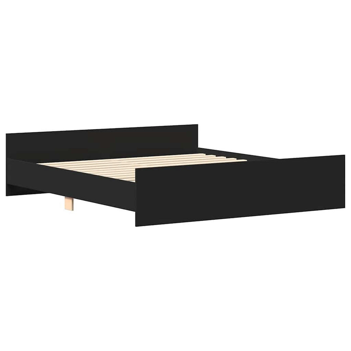 BETTGESTELL Mit Kopf- Und Fussteil Schwarz 200/200 Cm - Schwarz, Holzwerkstoff (200/200cm) - vidaXL