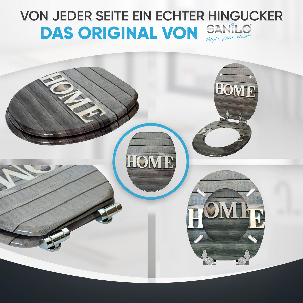 WC-SITZ mit Absenkautomatik Welcome - Braun, Holzwerkstoff (38/6/47cm) - Sanilo