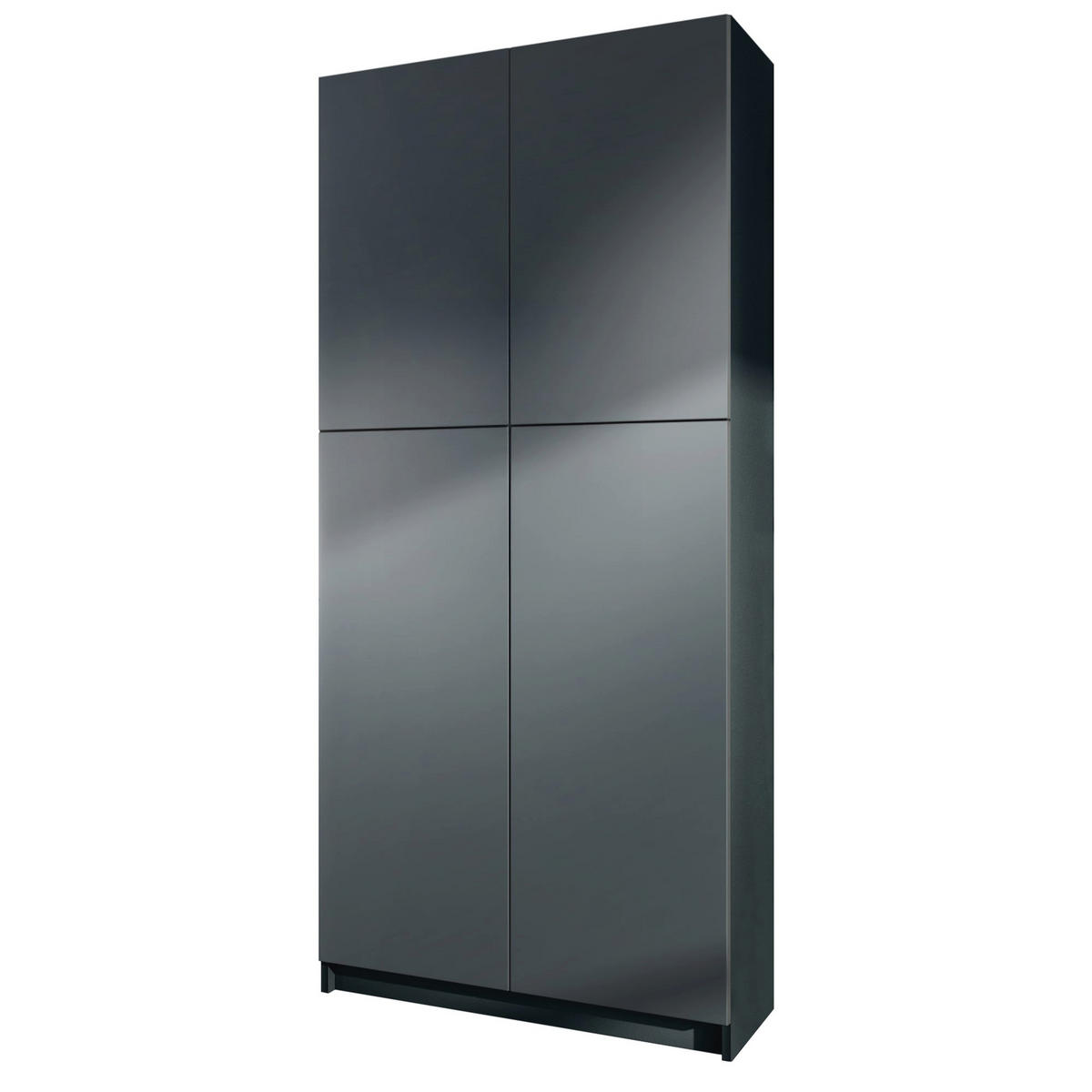 AKTENSCHRANK Elona M1, Büroschrank mit Soft-Close & Push-to-Open, Schwarz/Anthrazit matt (82 x 184 x 37 cm) - Anthrazit, Holzwerkstoff (82/184/37cm) - InnoFurn