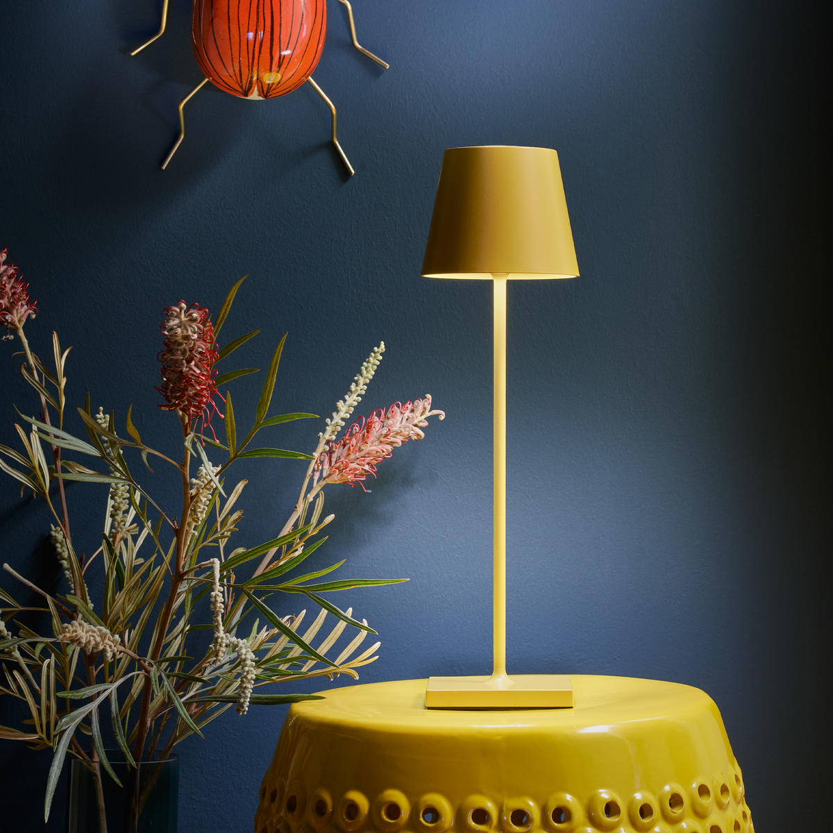 LED Akku-Tischlampe, Nuindie 3.0 sonnengelb - Gelb, Metall (38/10/38cm) - Sigor