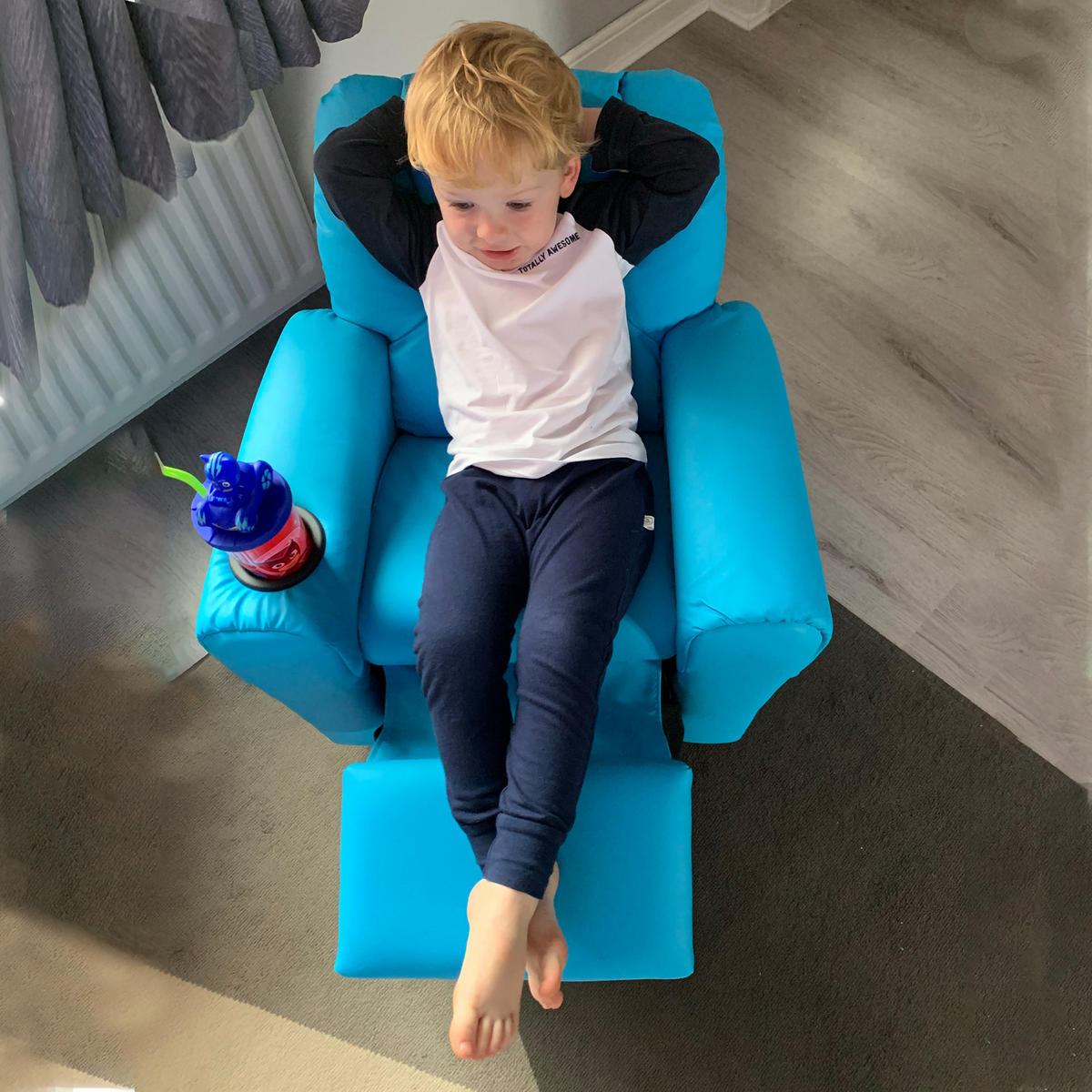 KINDERSESSEL Minisessel Kindersofa für 3-6 Jahre alt Liegefunktion Blau - Blau, Kunststoff (52/69/62cm) - HOMCOM