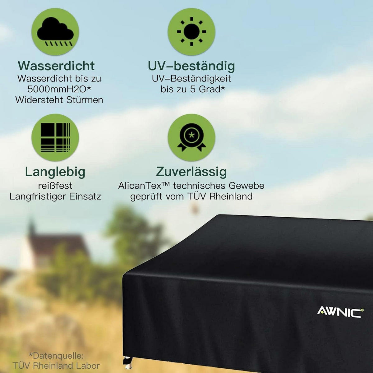 SOFA Überzug 3 Sitzer Wasserdicht 220 x 85 x 61/71 cm - Schwarz, Textil (220/61/85cm)