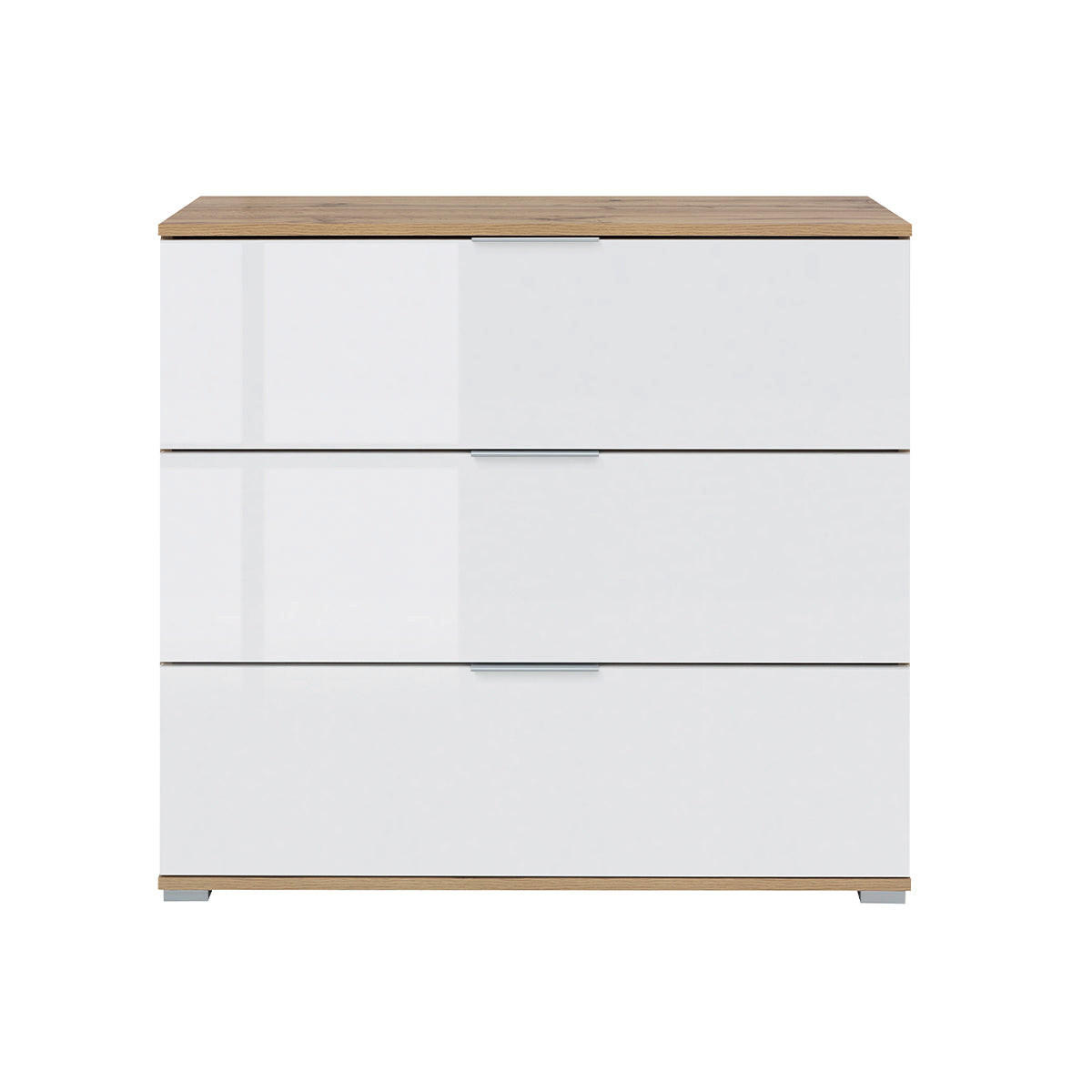 KOMMODE Selma Weiß und Holz - Weiß, Holzwerkstoff (95/86/41cm) - Petits-meubles