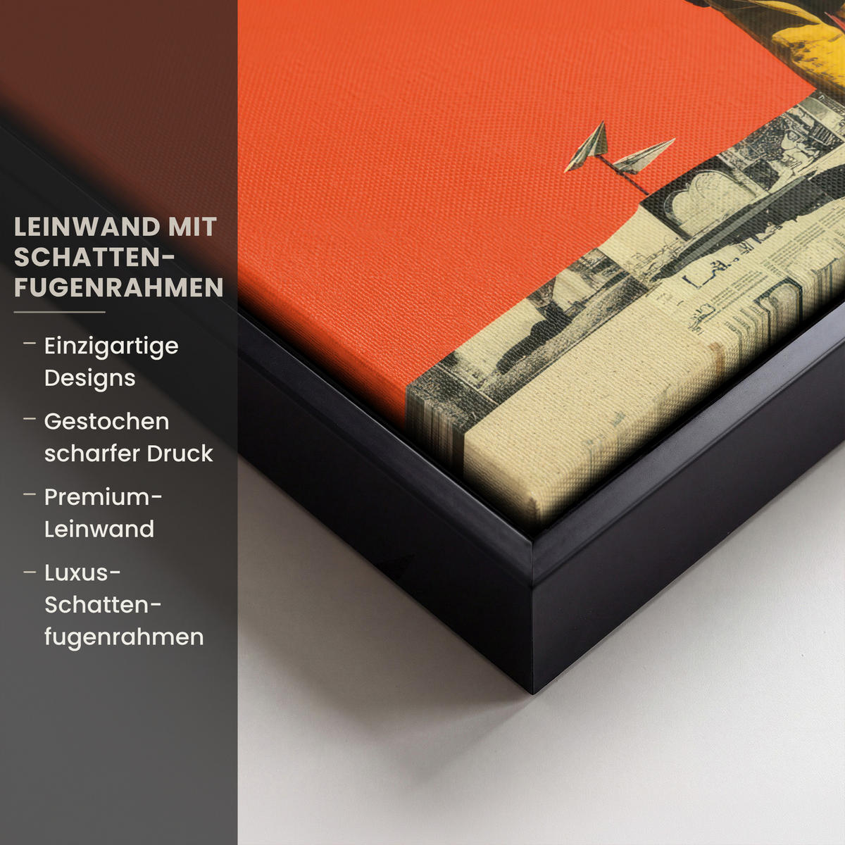 LEINWAND Bilder mit Rahmen - Retro - Junge - Hund - Rot - Grün - 30x20 - Orange, Textil (30/20cm) - MuchoWow