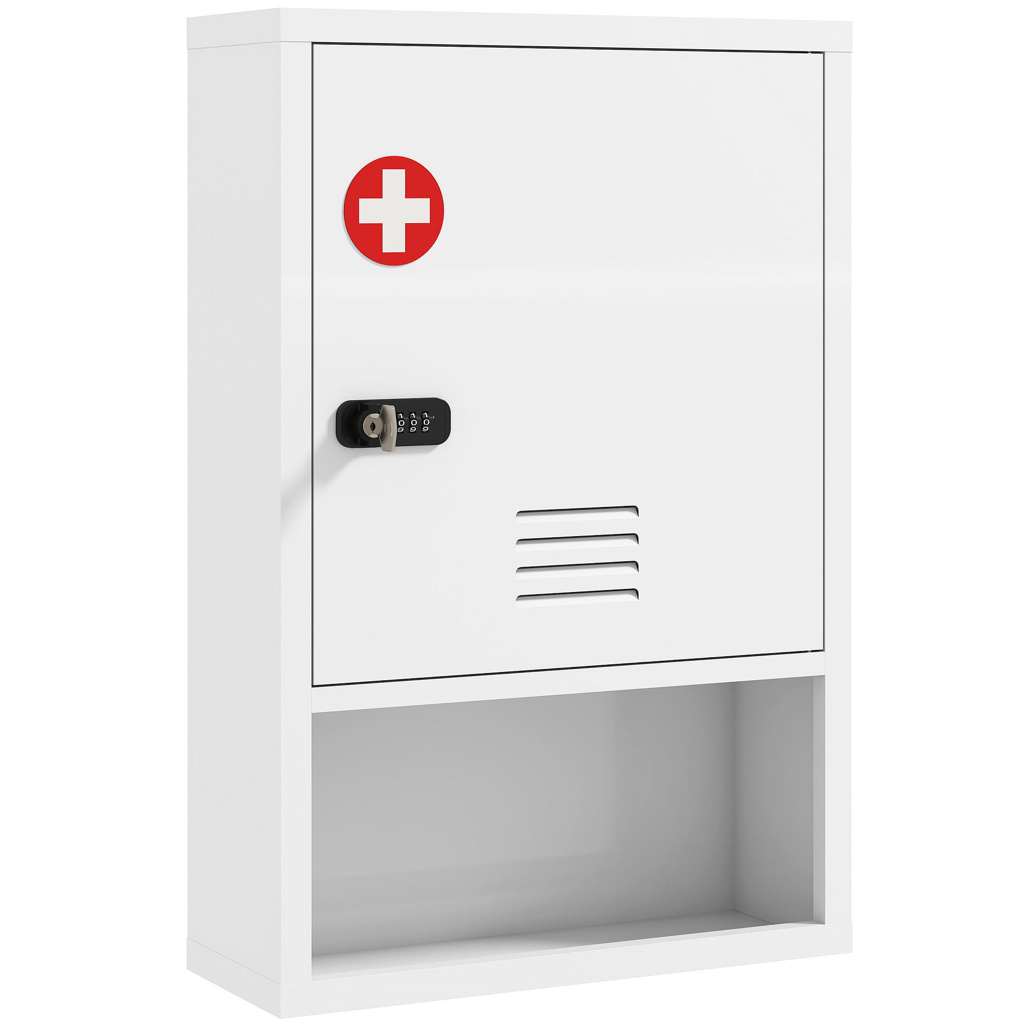 MEDICINSKÅP i kallvalsat stål, vit 60/15/40 cm