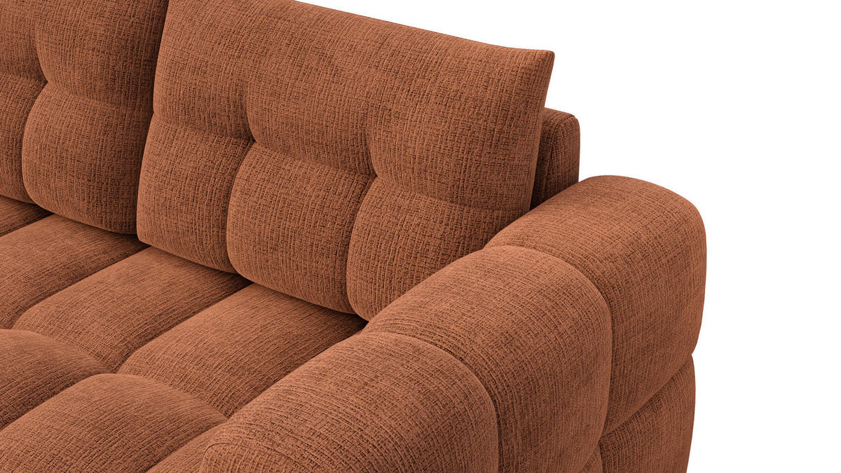 ECKSOFA CLOUDI 4-Sitzer links, rostrot - Schwarz/Orange, Holz/Textil (294/160cm) - Courtois Laville