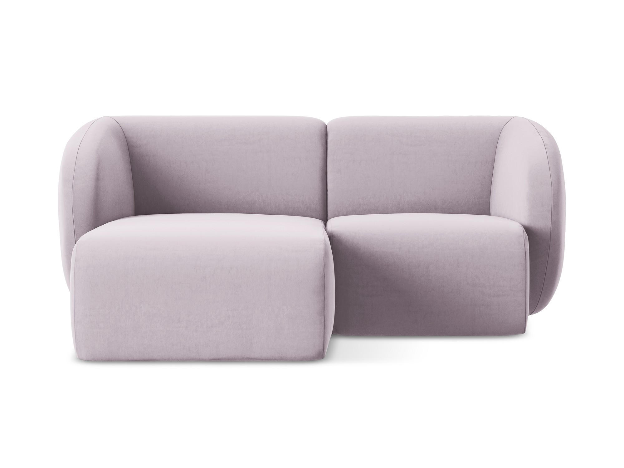ECKSOFA Links Samt Stoff Violett - Flieder/Schwarz, Holzwerkstoff/Kunststoff (178/166cm) - Makamii