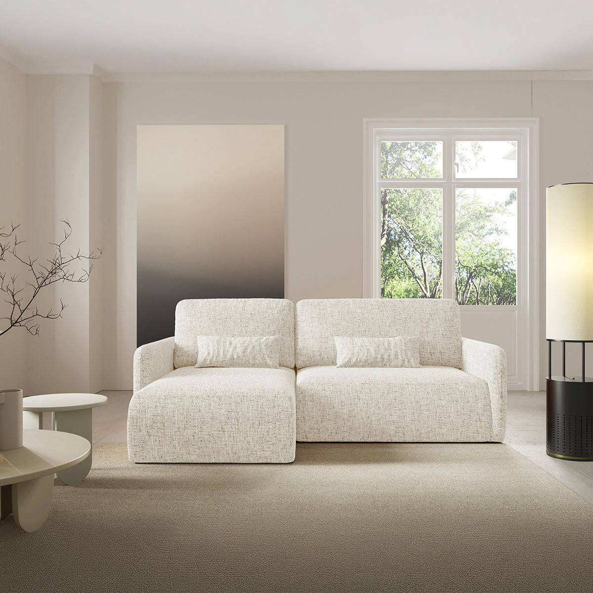 ECKSOFA Lazare 3 Sitzplätze Weiß - Weiß, Holz (217/148cm) - Petits-meubles