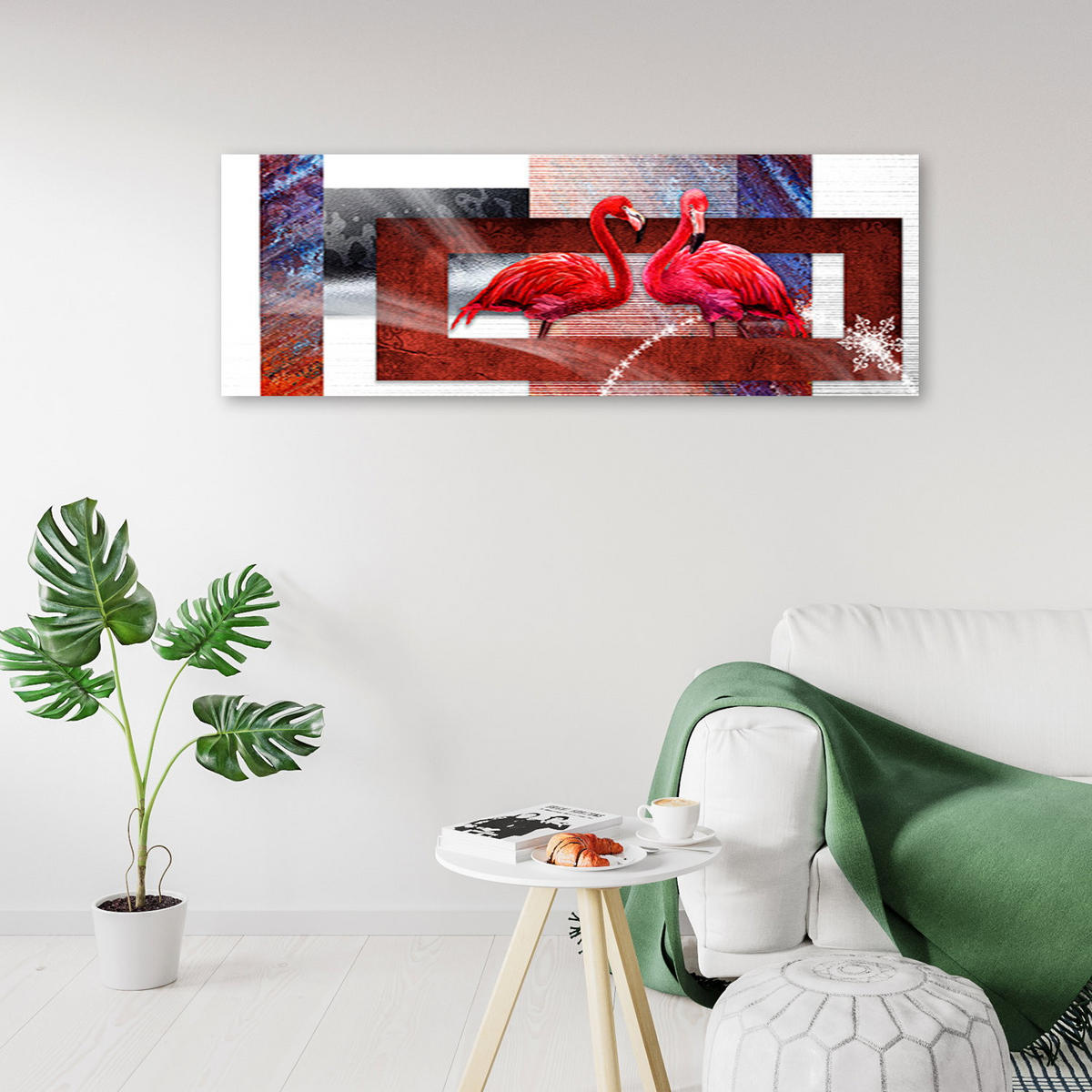 KUNSTDRUCK Rot 90/30 cm - Rot, Textil (90/30cm) - KUNSTLOFT
