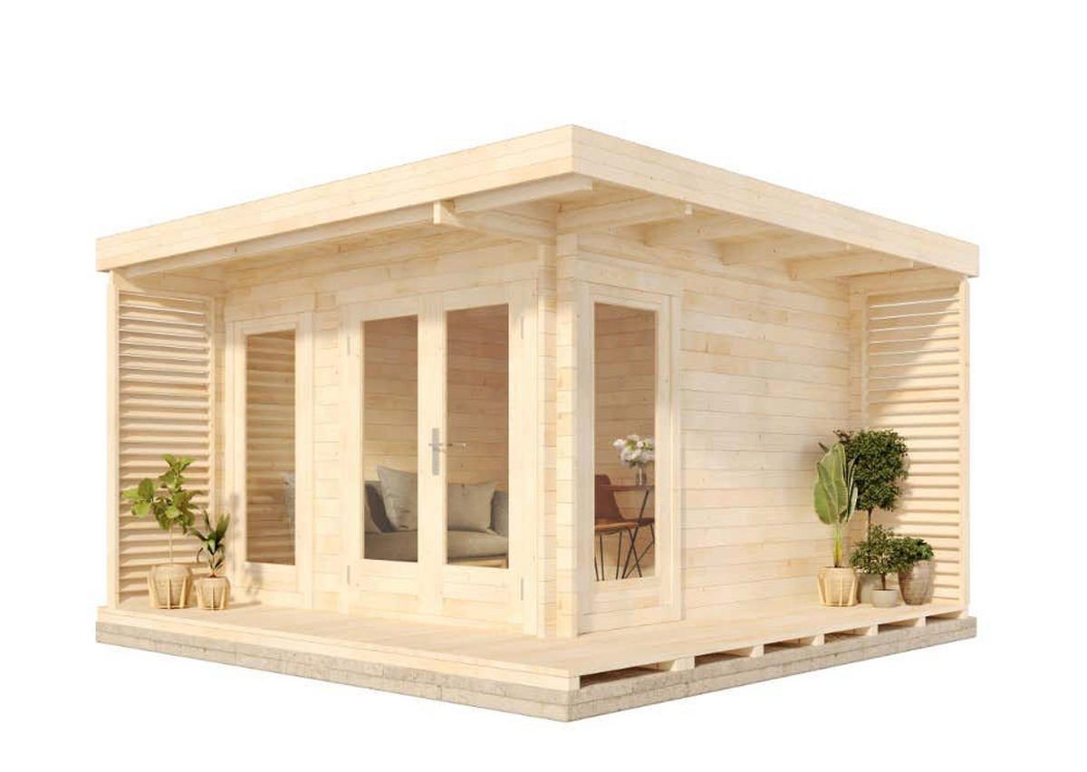 GARTENHAUS Holz Cube - Naturfarben, Holz (400/228/400cm) - Alpholz
