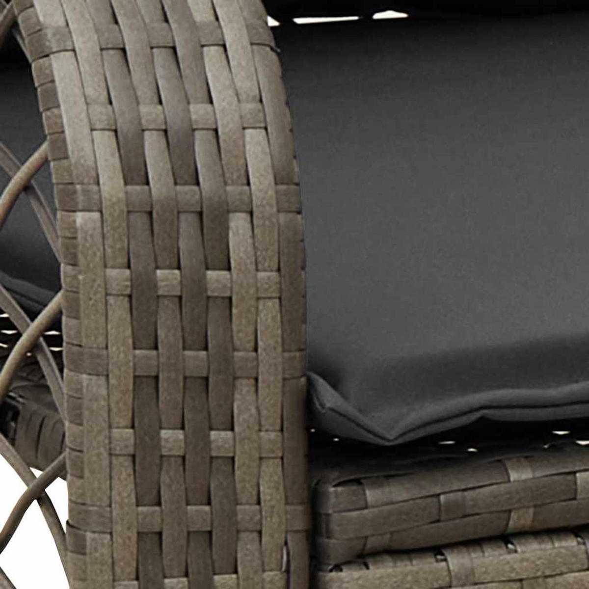 GARTEN-SCHAUKELSTUHL Mit Kissen Grau Poly Rattan - Grau, Kunststoff (75/75/67cm) - vidaXL