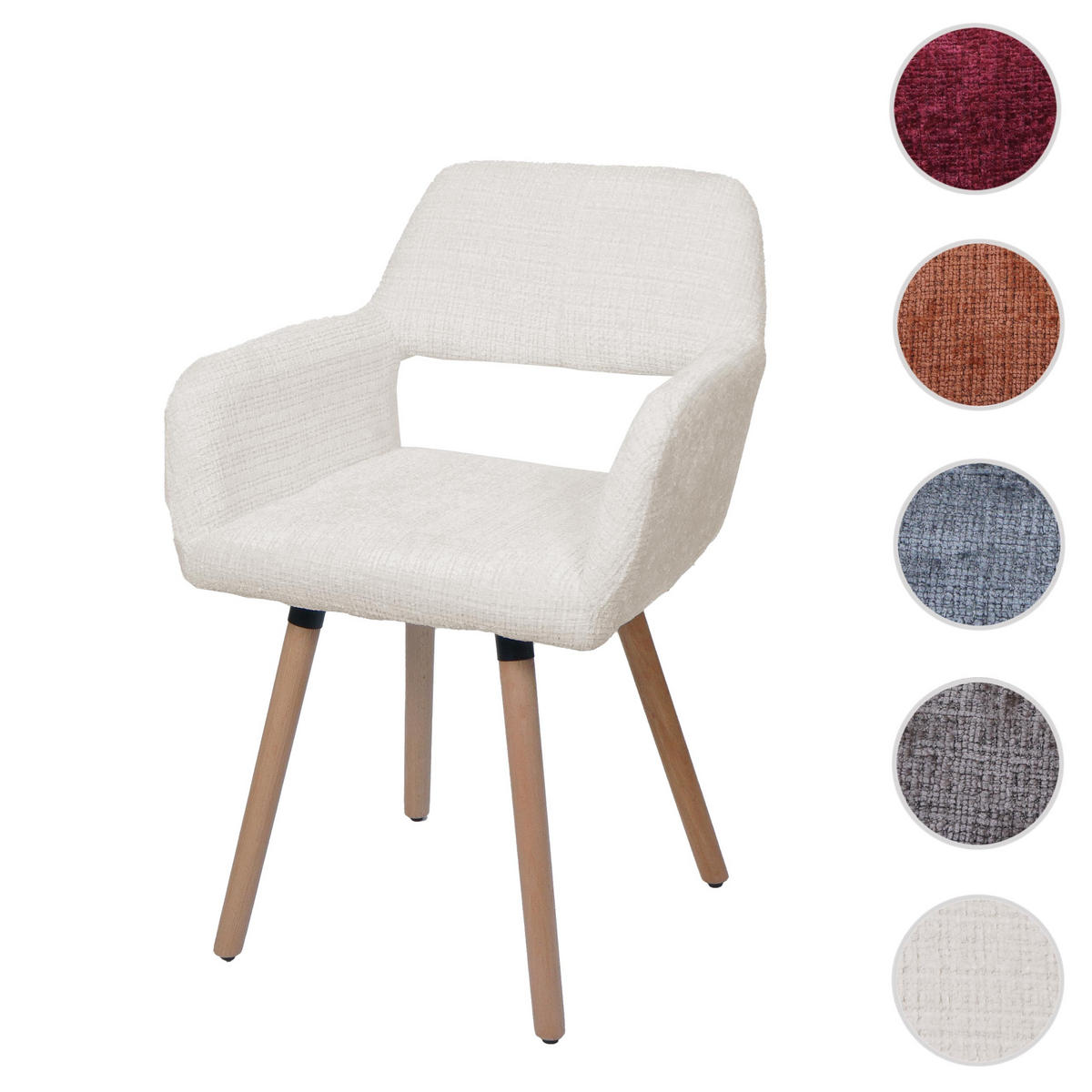 ESSZIMMERSTUHL Cremeweiß - Weiß, Textil (56/80/53cm) - MCW