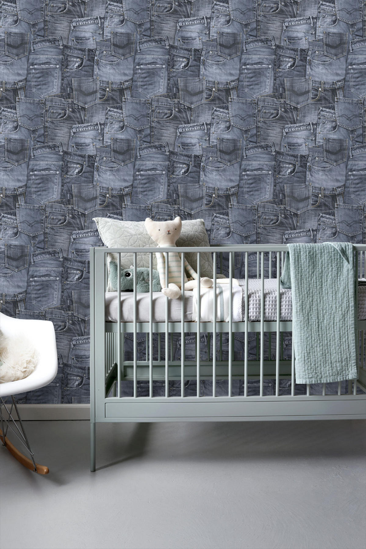 TAPETE Jeansstoff 53 cm x 10.05 m - Blau, Papier (53/1000cm) - ESTAhome