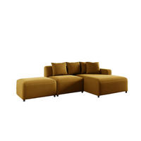 ECKSOFA Megan Xs In Stoff Salvador - Honig, Holzwerkstoff/Textil (304/165cm) - Fun Möbel