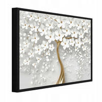 BILDER mit Rahmen Baum Blumen Beige 60x40 cm - Multicolor, Holzwerkstoff (60/40cm) - Wallarena