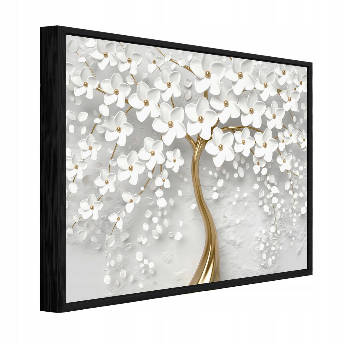 BILDER mit Rahmen Baum Blumen Beige 60x40 cm - Multicolor, Holzwerkstoff (60/40cm) - Wallarena