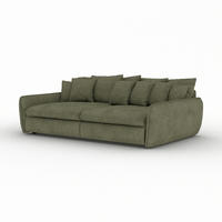 BIGSOFA Hereford Cord Dunkelgrün inkl. 11 Kissen 234/131/61 cm - Dunkelgrün, Kunststoff/Textil (234/61/131cm) - foamnova