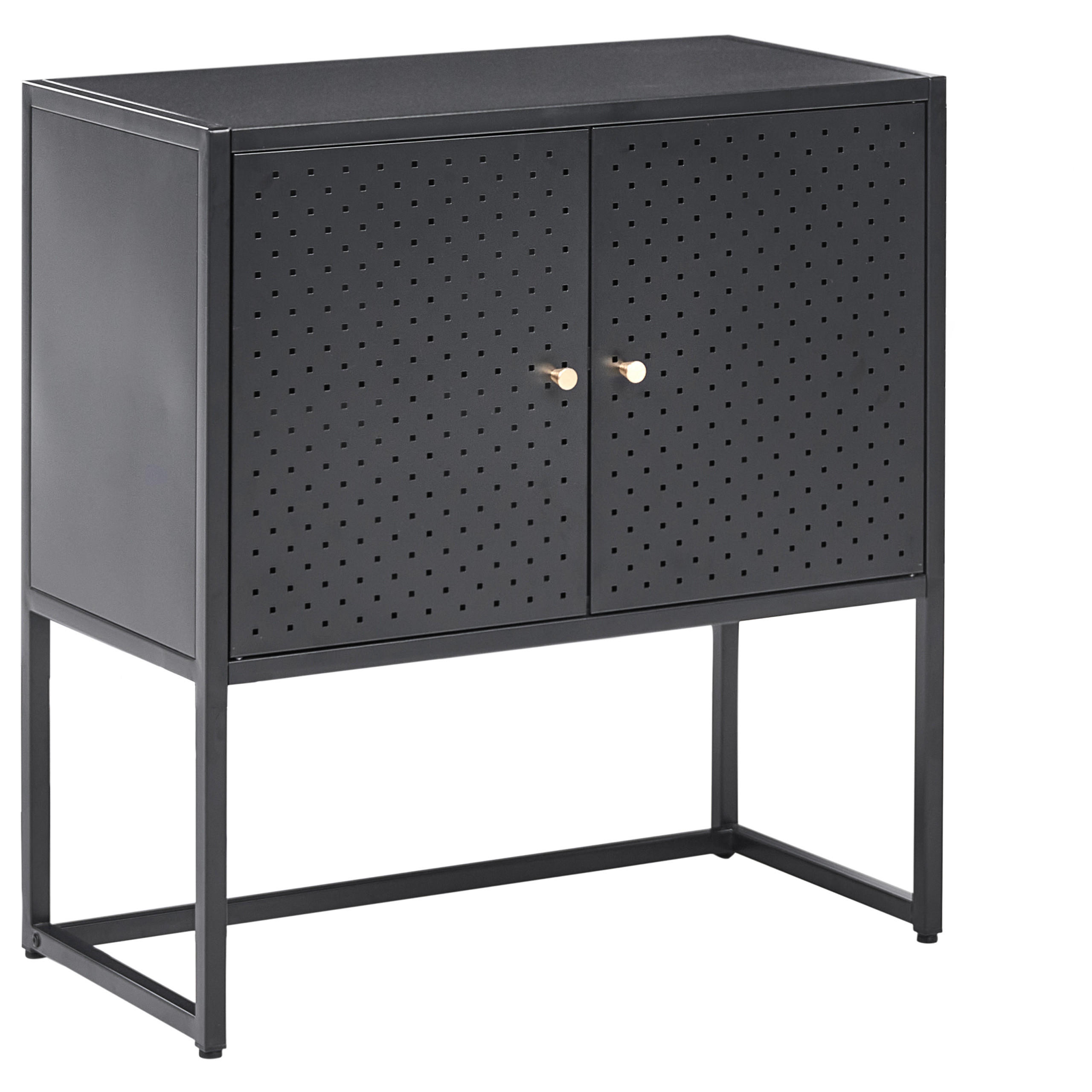 BÜROSCHRANK Metall Schwarz Rakaia - Schwarz, Metall (72/75/35cm) - Beliani