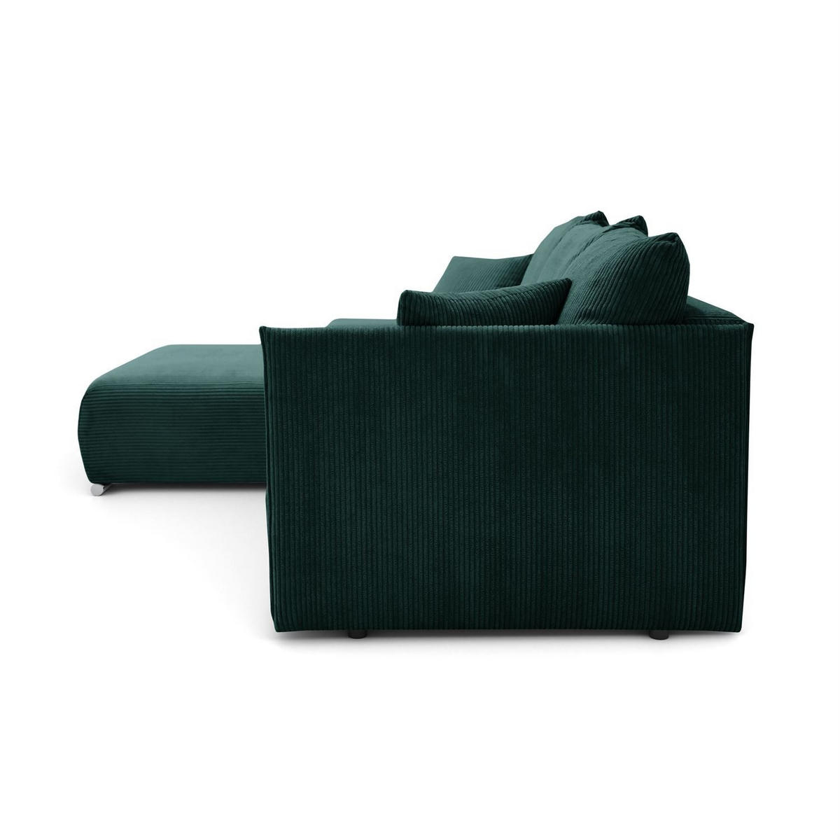 ECKSOFA LAVIO L mit Schlaffunktion und Bettzeugkasten Linke - Grün, Textil (246/188cm) - Lookway