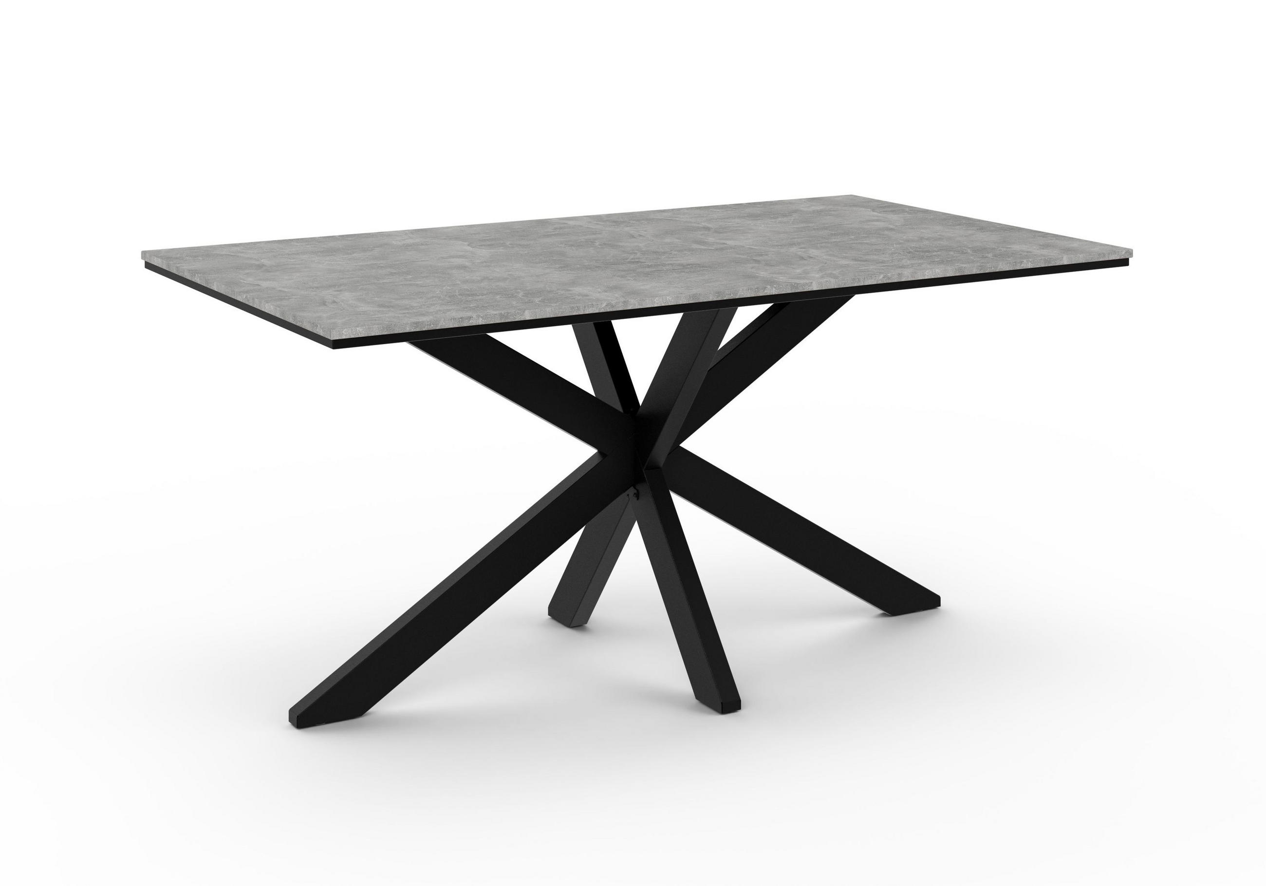 ESSTISCH 160 cm in Steingrau - Grau, Metall (90/160/77cm) - Home Collective