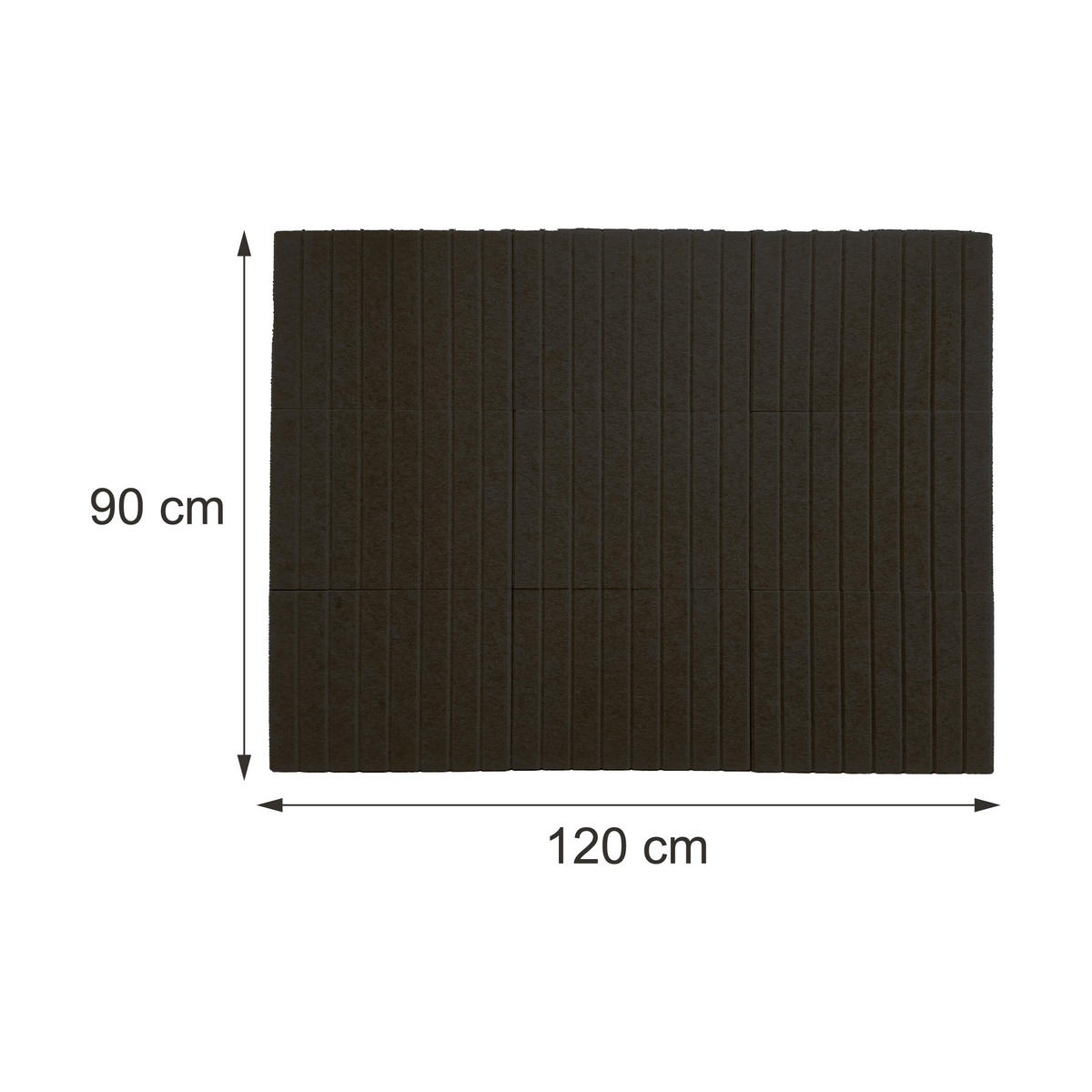 ANSLAGSTAVLA Svart filt självhäftande 9-delar 120x90 cm - Svart, Textil (120/0.9/90cm) - Relaxdays