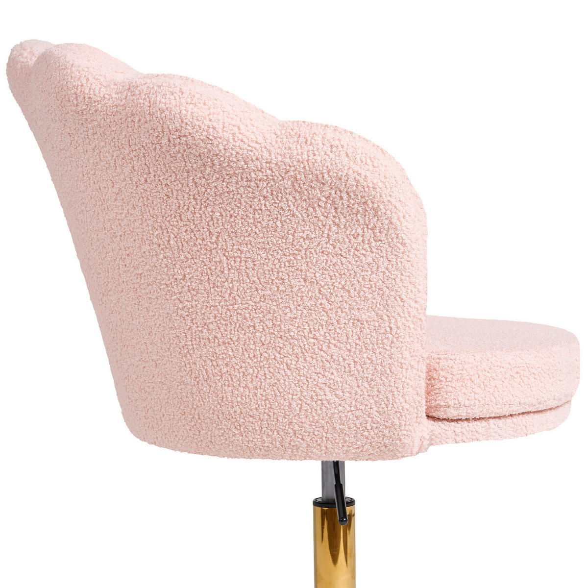 SCHREIBTISCHSTUHL Bouclé Pastellrosa Monticello - Pink, Textil (60/79/60cm) - Beliani