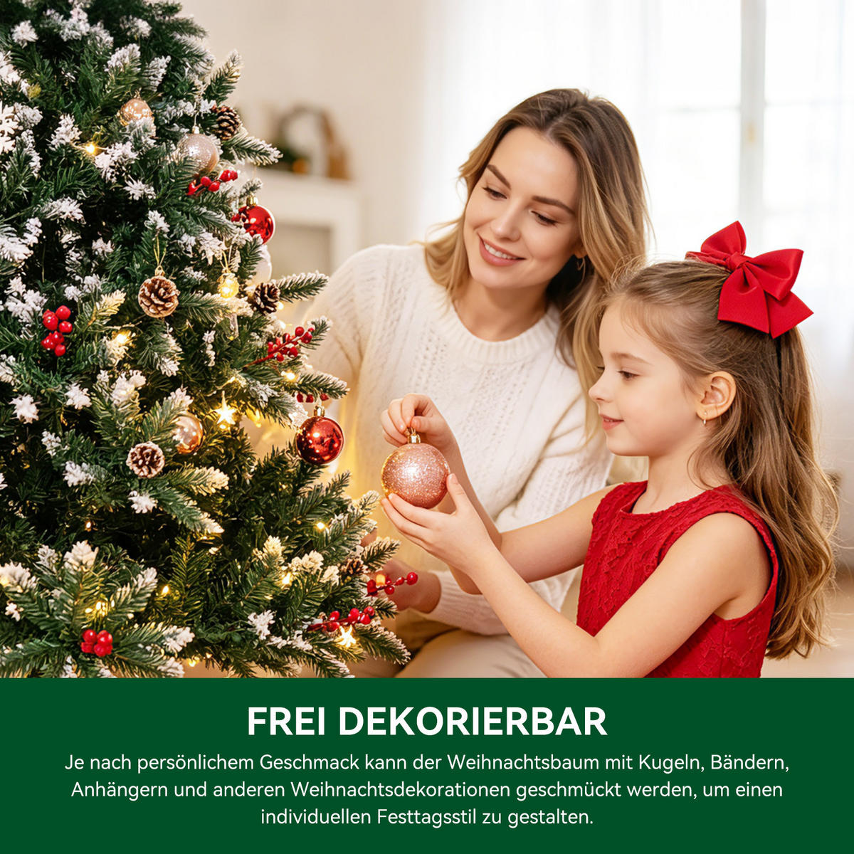 WEIHNACHTSBAUM 210 cm für Zuhause, Garten, Partys u. weihnachtliche Anlässe - Grün, Kunststoff (210cm)