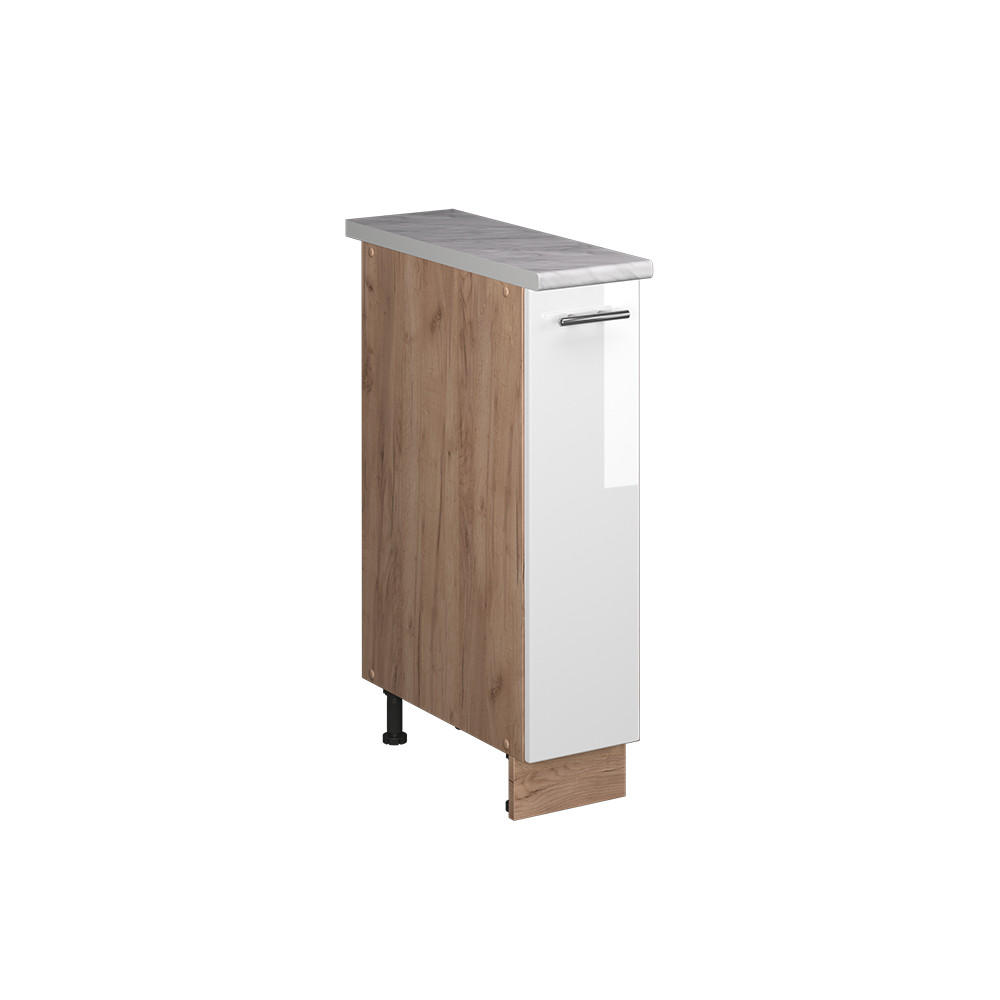 APOTEKARSK&Aring;P Fame-Line, Vit h&ouml;gblank/Goldkraft ek, 20 cm, AP Marble Vit h&ouml;gglans, Ekf&auml;rgad 82/20/60 cm