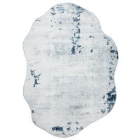 TEPPICH Arona Pabra Mazovia Unregelmäßige Form 120x160cm Blau Grau Abstrakt Kurzflor - Grau, Textil (120/160cm) - Mazovia