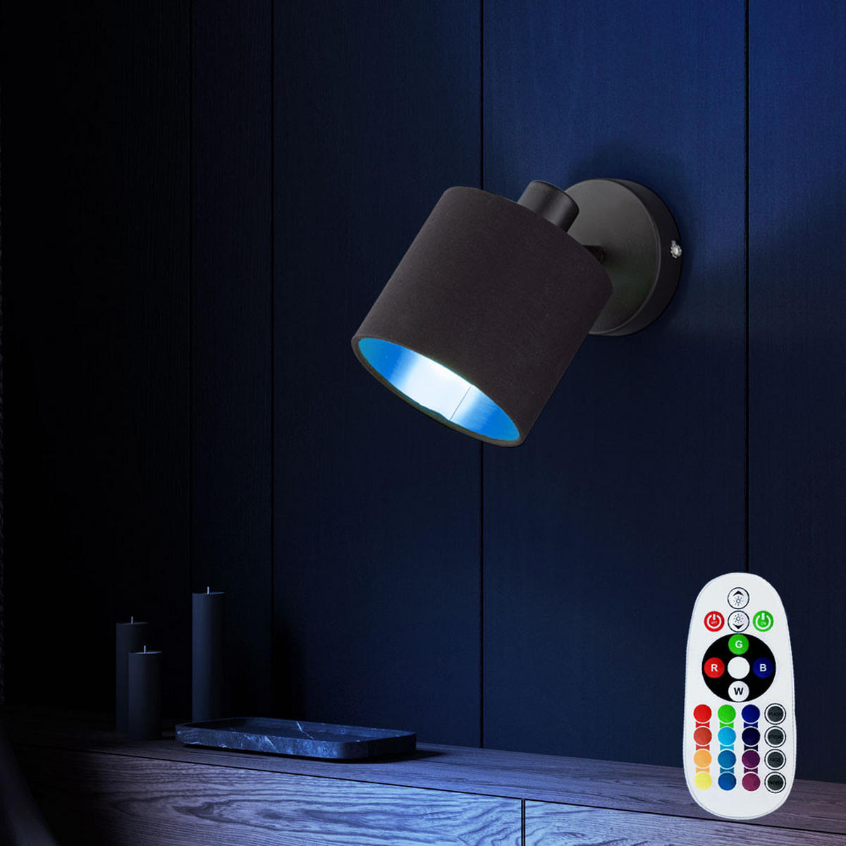 LED WANDLEUCHTE Tommy Schwarz-Gold - Schwarz, Metall (12/19/17.6cm)