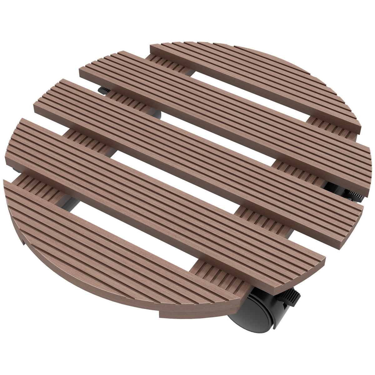 PFLANZENROLLEN-SET DE-12158 4er-Set Ø30 cm, mit Bremsen Natur - Braun, Kunststoff (30/7/30cm) - ComfortXL