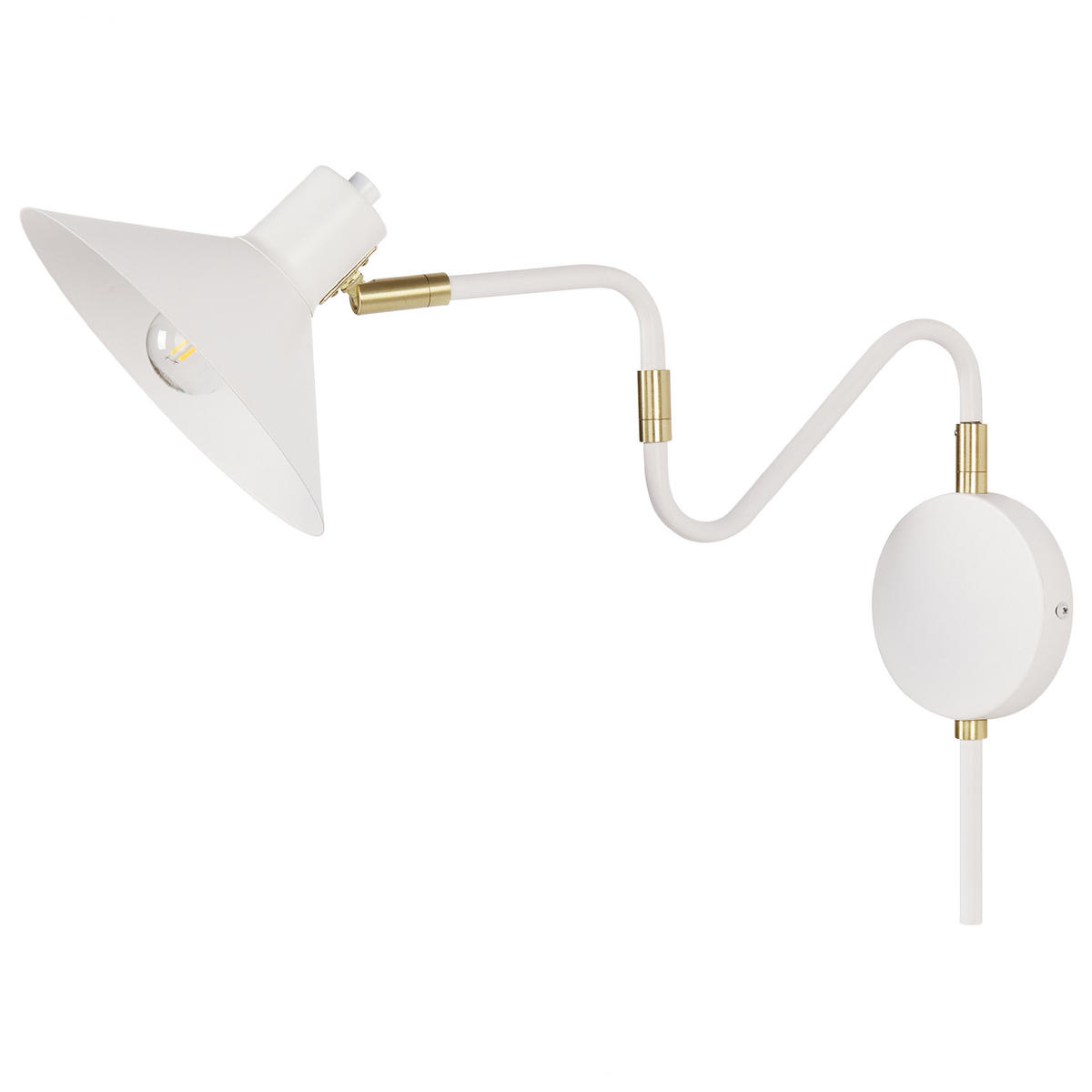 WANDLAMPE Weiß/Gold Baliem - Goldfarben/Weiß, Metall (20/35/45cm) - Beliani