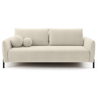 SOFA Veruco Cremeweiß mit Schlaffunktion - Creme/Schwarz, Textil/Metall (234/90/100cm) - Selsey