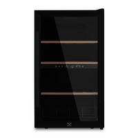 WEINKÜHLSCHRANK CAVCDB32 Schwarz, 32 Flaschen, Kapazität 80 L, 2 Temperaturzonen, Edelstahl, Anti-UV, LEDs - Schwarz, Metall (48/85/43cm) - Les Petits Champs