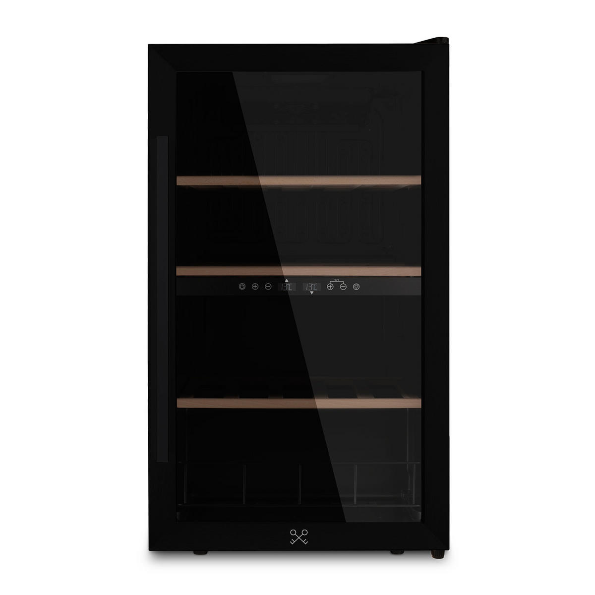 WEINKÜHLSCHRANK CAVCDB32 Schwarz, 32 Flaschen, Kapazität 80 L, 2 Temperaturzonen, Edelstahl, Anti-UV, LEDs - Schwarz, Metall (48/85/43cm) - Les Petits Champs