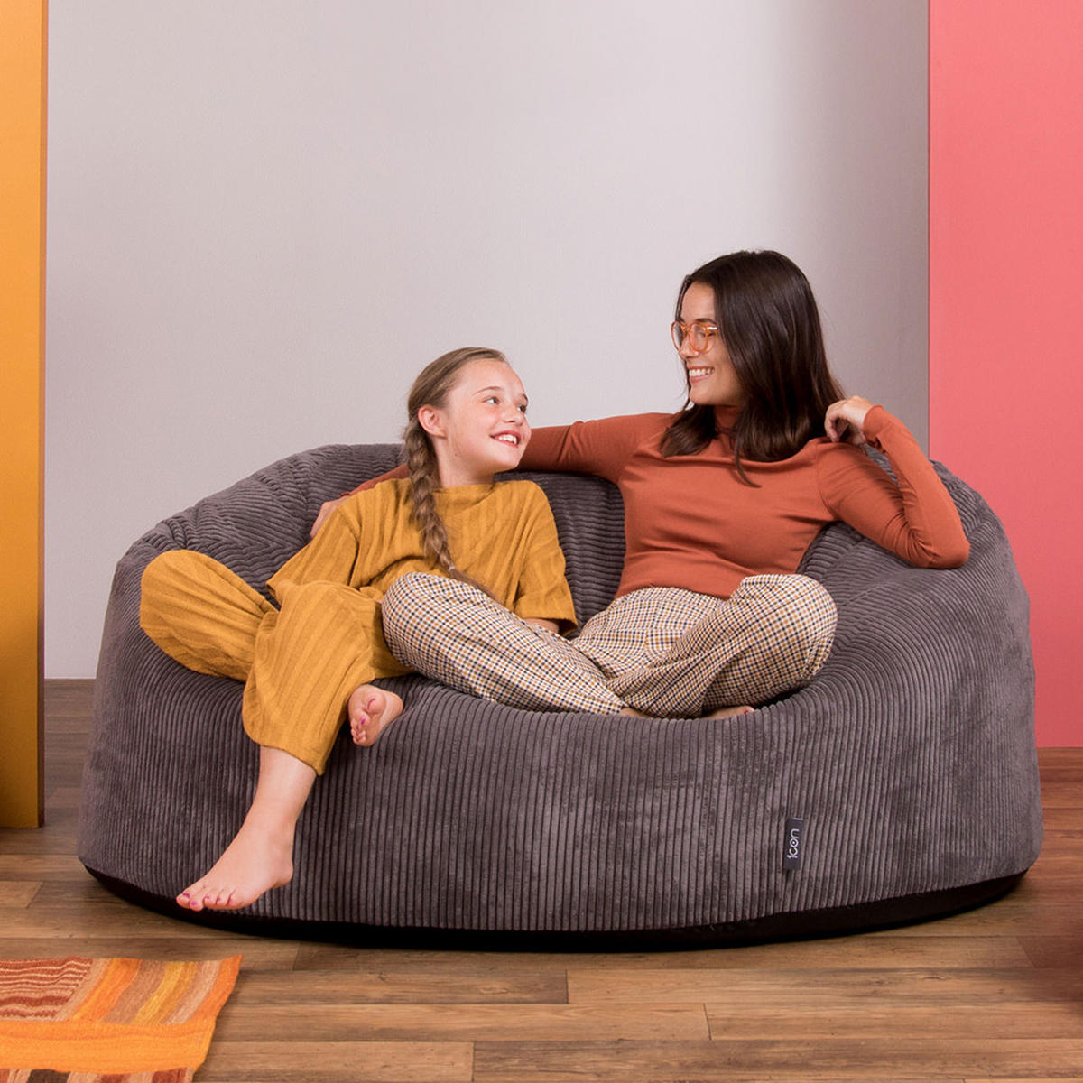 RIESENSITZSACK Flauschig Soul - Grau, Kunststoff (130/57/116cm) - icon