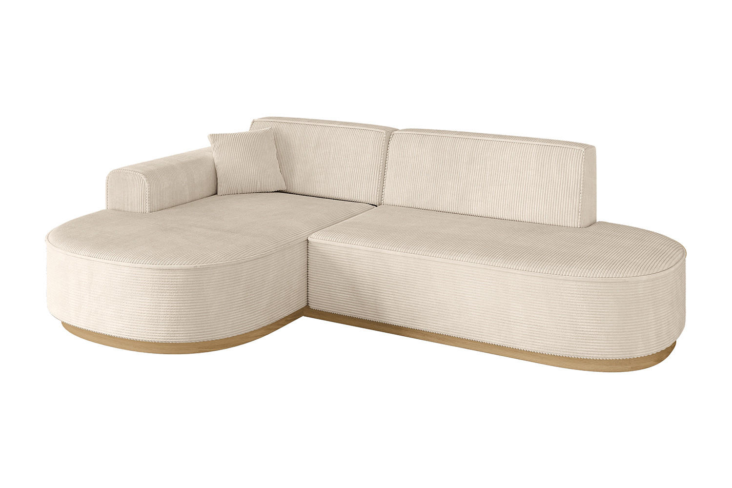 ECKSOFA Ottomane Links MARI-L1-v2 - 243x171x83 cm Beige Cord - Beige, Holzwerkstoff/Textil (243/171cm) - ALTDECOR