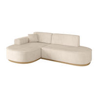 ECKSOFA Ottomane Links MARI-L1-v2 - 243x171x83 cm Beige Cord - Beige, Holzwerkstoff/Textil (243/171cm) - ALTDECOR